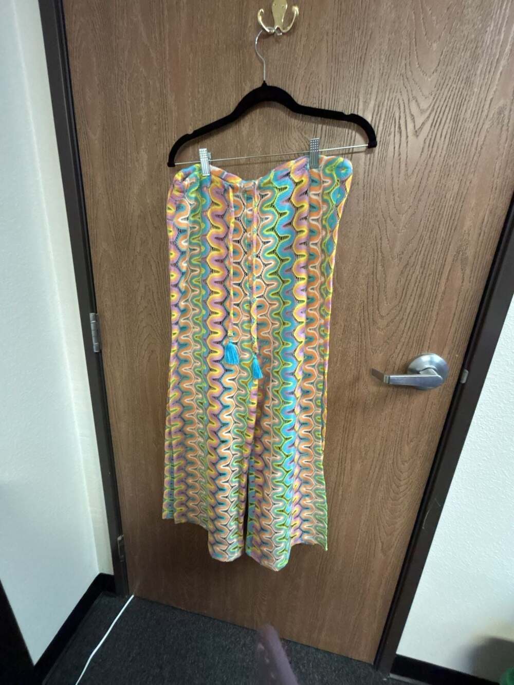Shore Life Crochet Maxi pants with Tassels, Size L